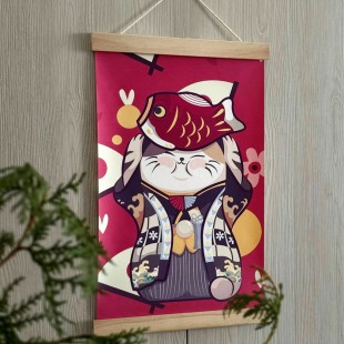 Декоративний настінний гобелен Японський Кіт